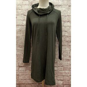 Lou & Grey Womens Green Cowl Neck Long Sleeve Casual Knit Dress Stretch Size XXS